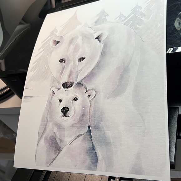 Watercolor Polar Bears Wall Art Illustration Print Poster Card Unframed - Picture 12 of 17